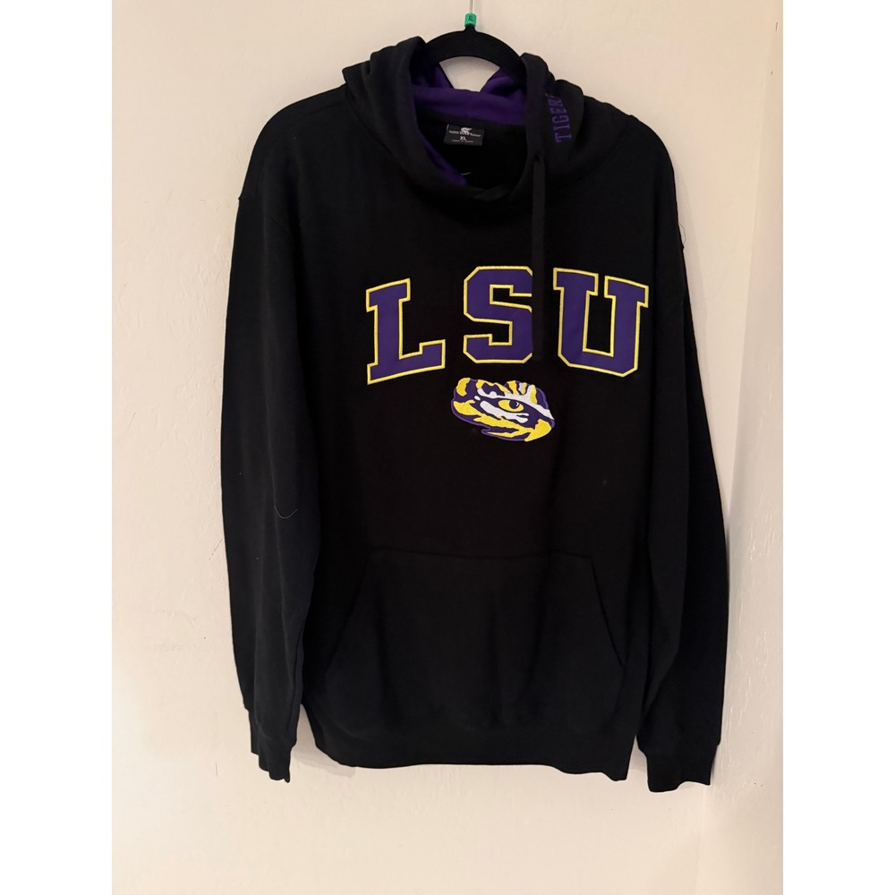 Men's Colosseum LSU Tigers Fully Stitched Logo Hoodie w/Pockets Size XL-NWT